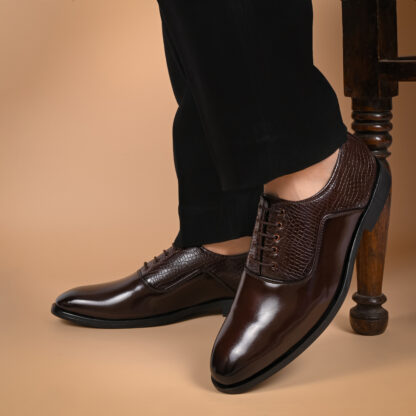 Nòz·ze – Brown Oxford Croco Lace Ups 320B - Image 3