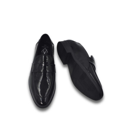 Nòz·ze – Black Belgian Penny Patent Slip On 329A - Image 8