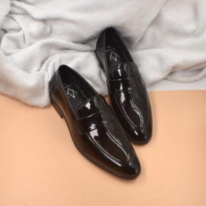 Nòz·ze – Black Belgian Penny Patent Slip On 329A - Image 9